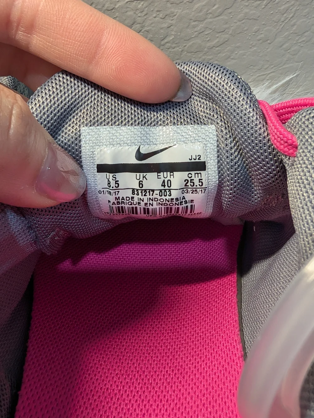 Nike Women’s Gray and Hot Pink Training Shoes